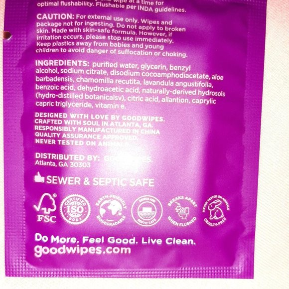 NIB 4 BOXES OF 16 WIPES EACH "DOWN THERE WIPES" BY GOODWIPES - Picture 9 of 13